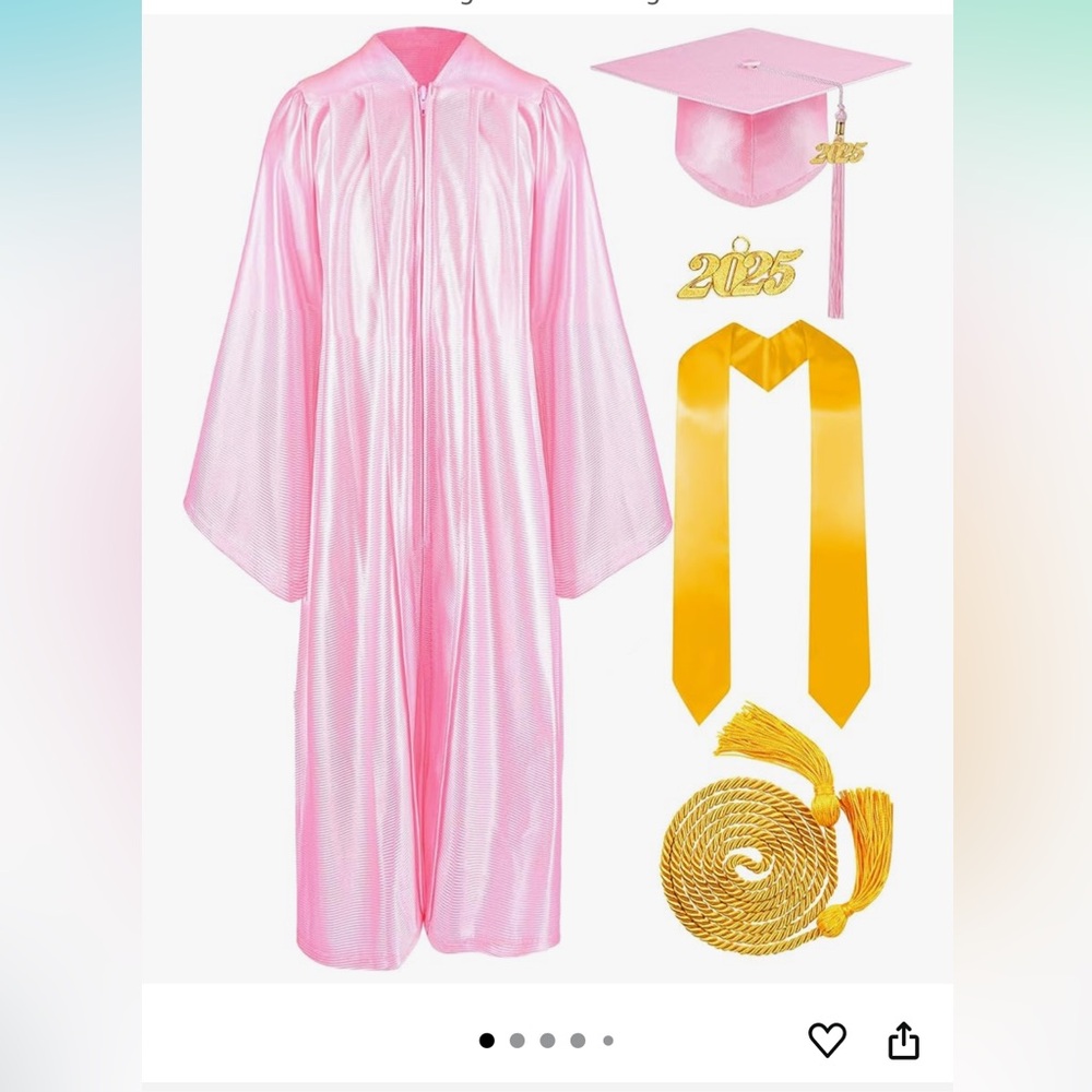 Graduation Cap and Gown Set Tassel Honor Cord Stoles High School College